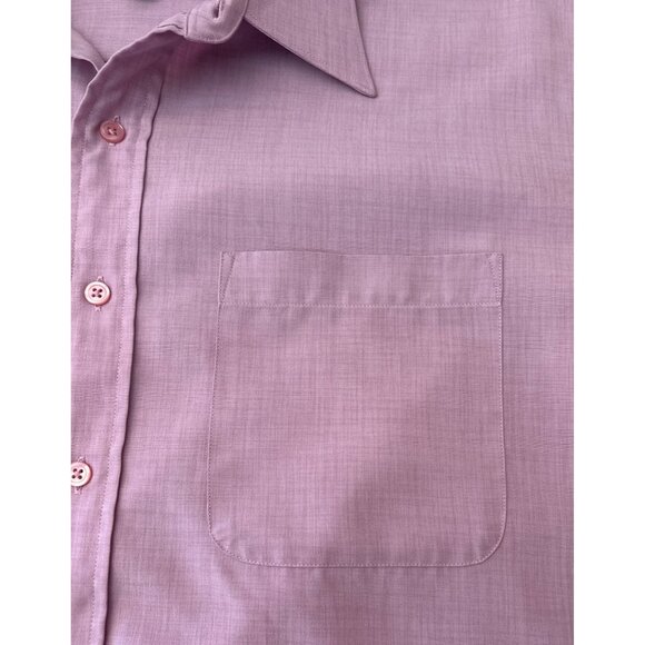 Leo Chevalier Dress Shirt Mens Pink Micro Polyester 16 1/2 (32/33) Long Sleeve - Picture 6 of 9